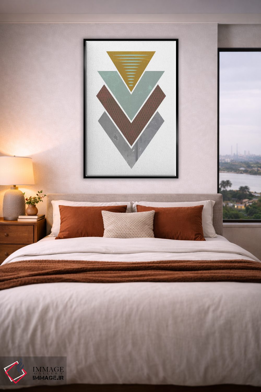 تابلو مینیمال "مثلث های گرنج" اثر فلت اول - D4B