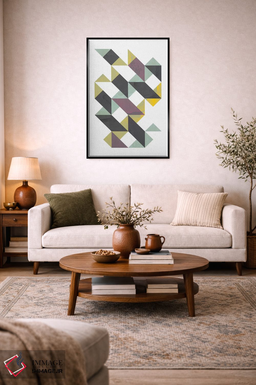 تابلو مینیمال "مثلث ها I" اثر فلت اول - D5B