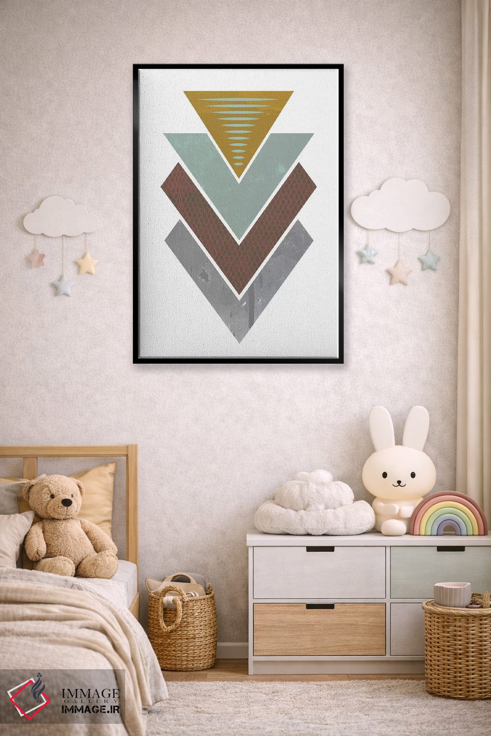 تابلو مینیمال "مثلث های گرنج" اثر فلت اول - D5B