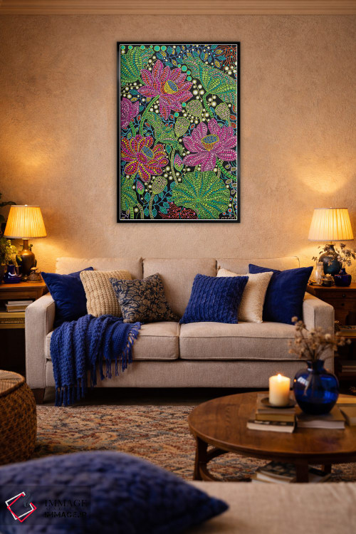 تابلو دکوراتیو "گل نیلوفر" اثر اکسانا لازاری - D5B