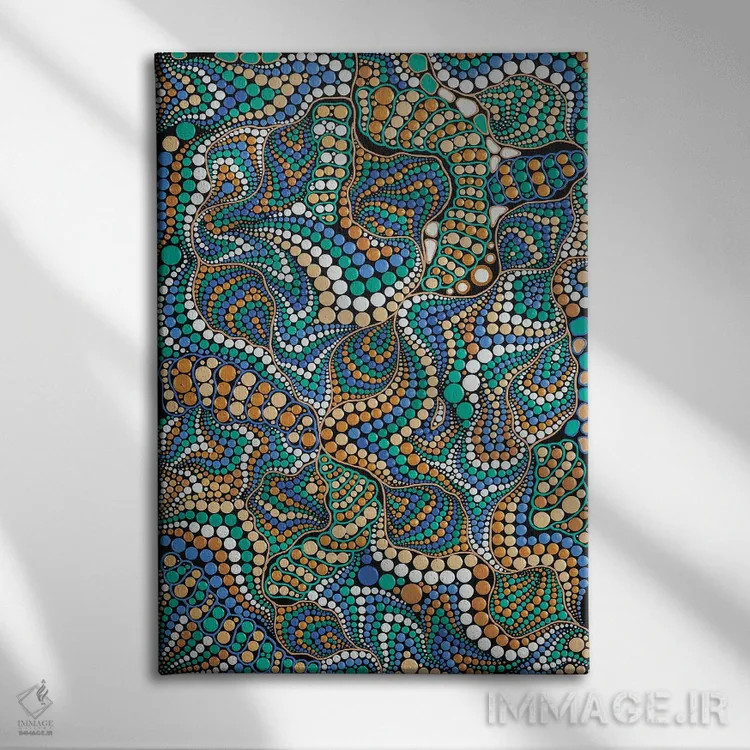 تابلو دکوراتیو "امواج کیهانی" اثر اکسانا لازاری - نمای روبهرو روی دیوار