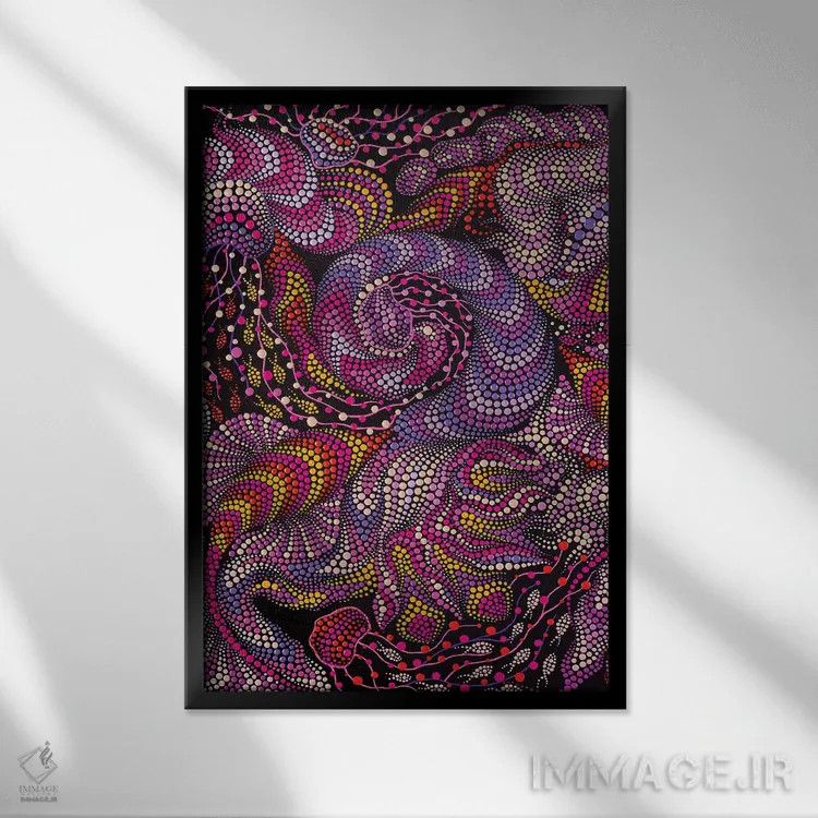 تابلو دکوراتیو "زندگی دریایی" اثر اکسانا لازاری - نمای قابدار مشکی