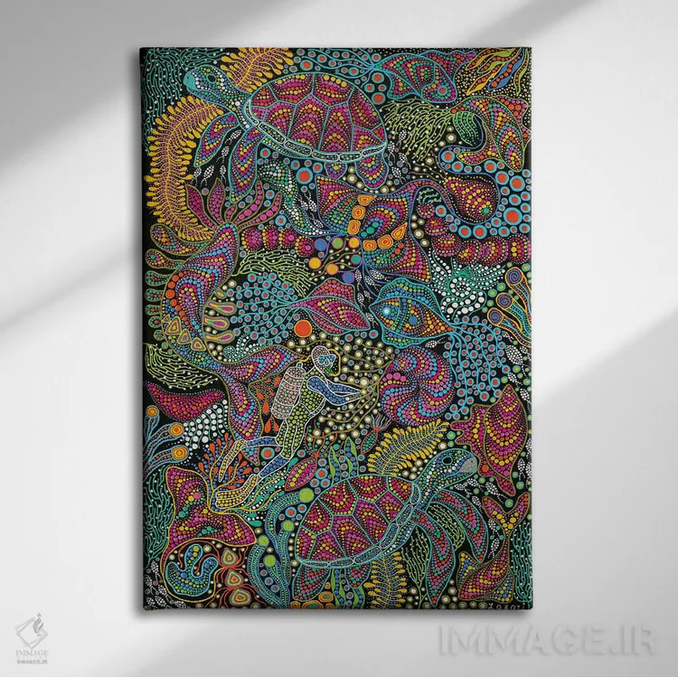 تابلو دکوراتیو "غواصی" اثر اکسانا لازاری - نمای روبهرو روی دیوار