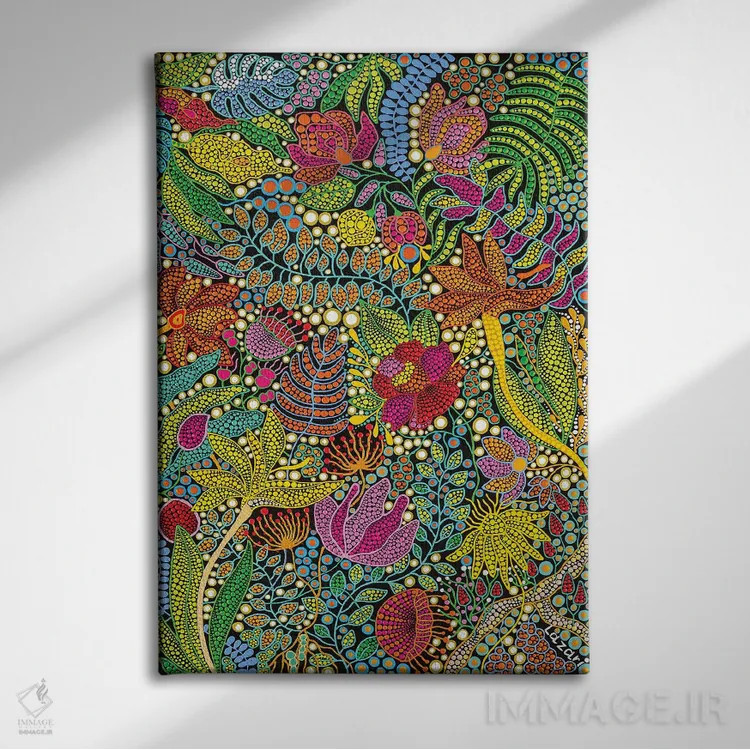 تابلو دکوراتیو "گل ها" اثر اکسانا لازاری - نمای روبهرو روی دیوار