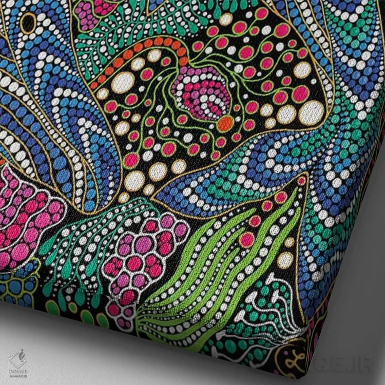 تابلو دکوراتیو "نهنگ ها" اثر اکسانا لازاری - نمای نزدیک بافت بوم