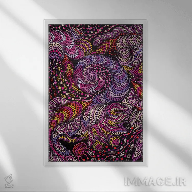 تابلو دکوراتیو "زندگی دریایی" اثر اکسانا لازاری - نمای قابدار سفید