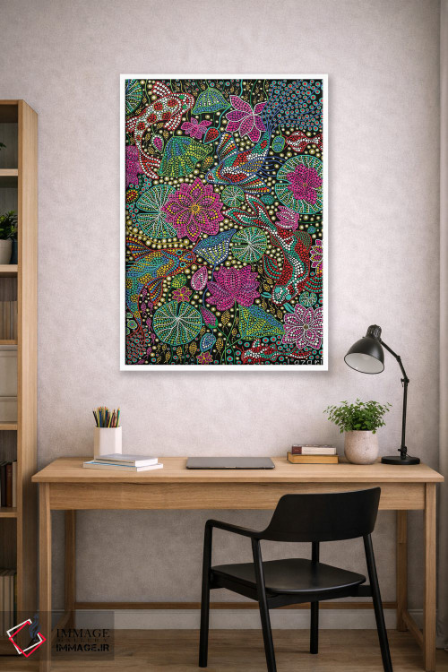 تابلو دکوراتیو "ماهی کوی با نیلوفر" اثر اکسانا لازاری - D1W