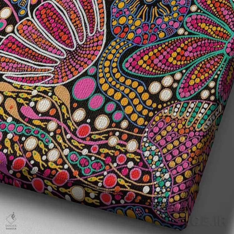 تابلو دکوراتیو "عروس دریایی" اثر اکسانا لازاری - نمای نزدیک بافت بوم