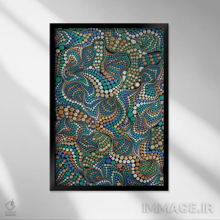 تابلو دکوراتیو "امواج کیهانی" اثر اکسانا لازاری - نمای قابدار مشکی