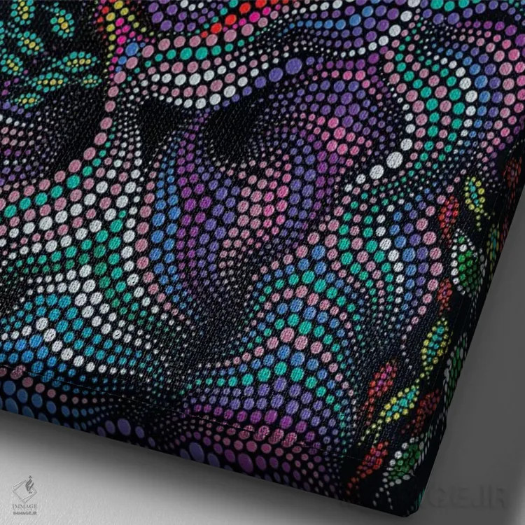 تابلو دکوراتیو "لاک پشت دریایی" اثر اکسانا لازاری - نمای نزدیک بافت بوم