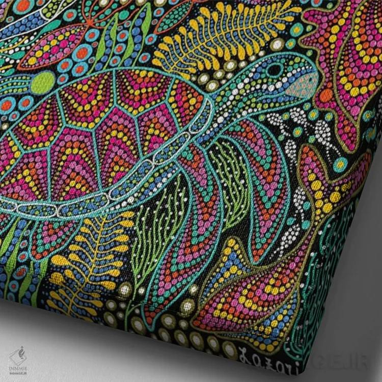 تابلو دکوراتیو "غواصی" اثر اکسانا لازاری - نمای نزدیک بافت بوم