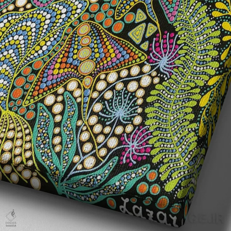 تابلو دکوراتیو "لاک پشت" اثر اکسانا لازاری - نمای نزدیک بافت بوم