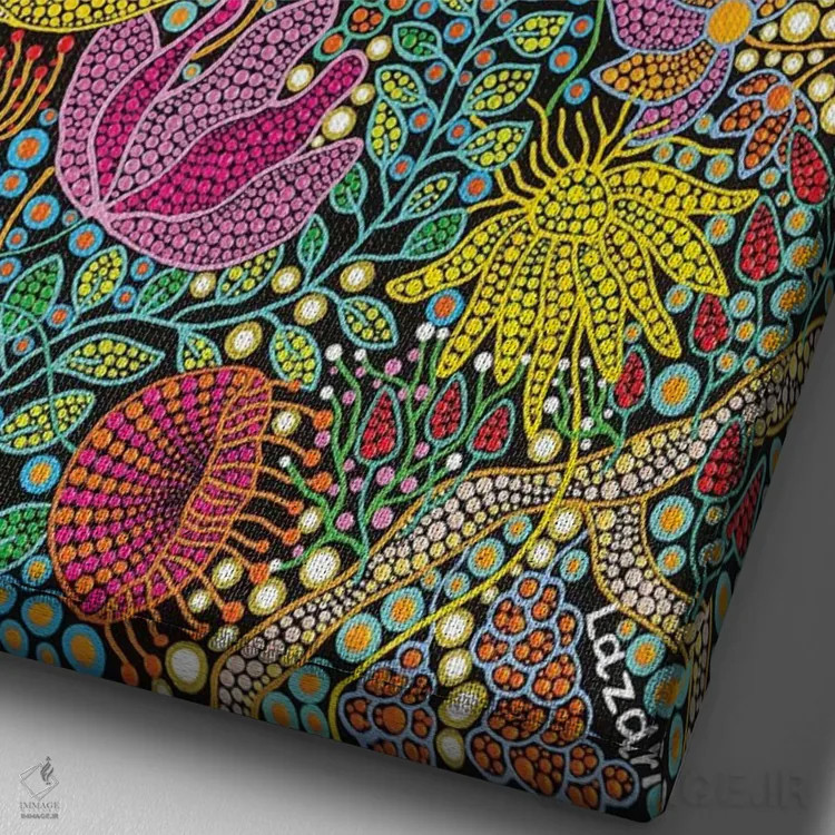 تابلو دکوراتیو "گل ها" اثر اکسانا لازاری - نمای نزدیک بافت بوم