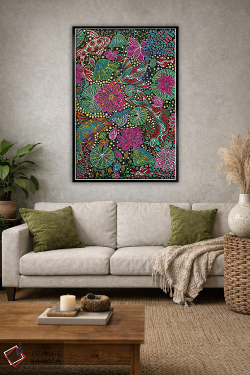 تابلو دکوراتیو "ماهی کوی با نیلوفر" اثر اکسانا لازاری - D2B