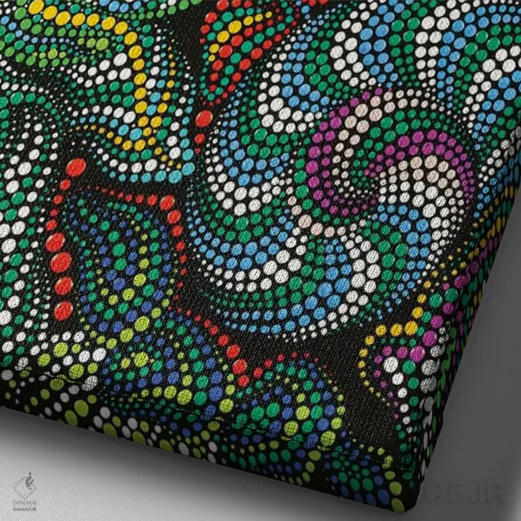 تابلو دکوراتیو "زندگی دریایی" اثر اکسانا لازاری - نمای نزدیک بافت بوم