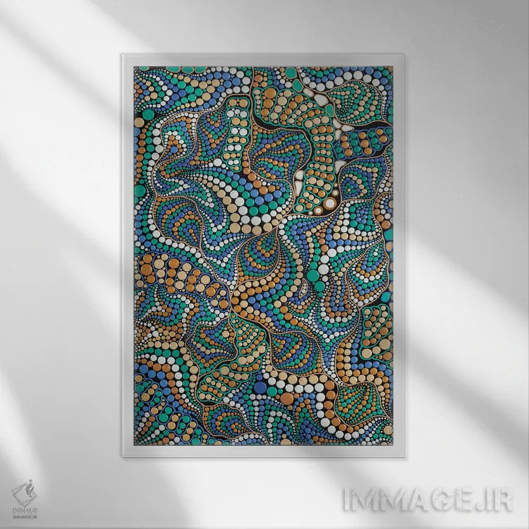 تابلو دکوراتیو "امواج کیهانی" اثر اکسانا لازاری - نمای قابدار سفید