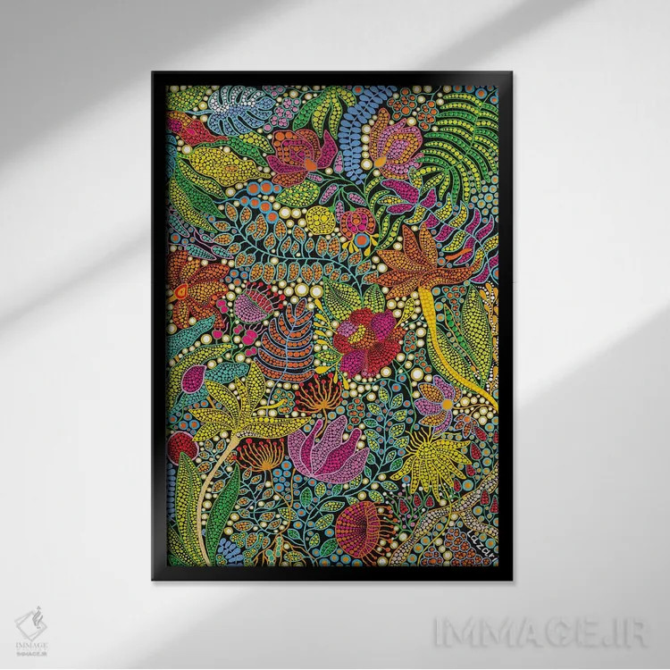 تابلو دکوراتیو "گل ها" اثر اکسانا لازاری - نمای قابدار مشکی