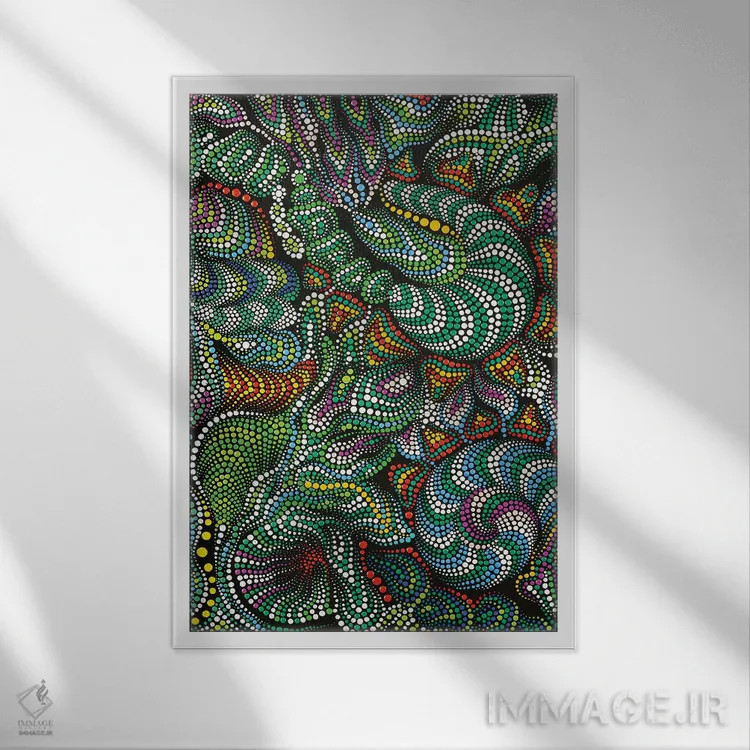 تابلو دکوراتیو "زندگی دریایی" اثر اکسانا لازاری - نمای قابدار سفید