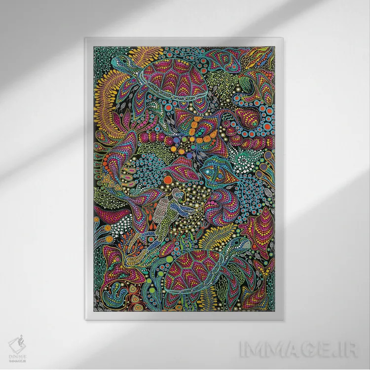 تابلو دکوراتیو "غواصی" اثر اکسانا لازاری - نمای قابدار سفید