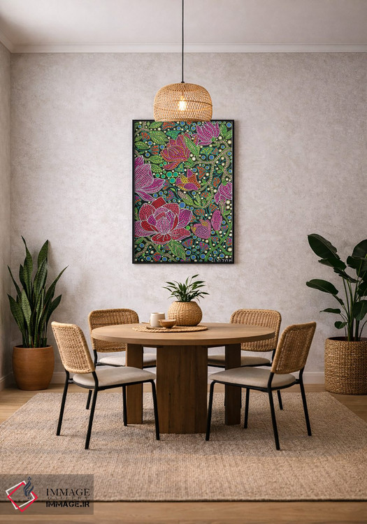 تابلو دکوراتیو "گل های مگنولیا" اثر اکسانا لازاری - D3B