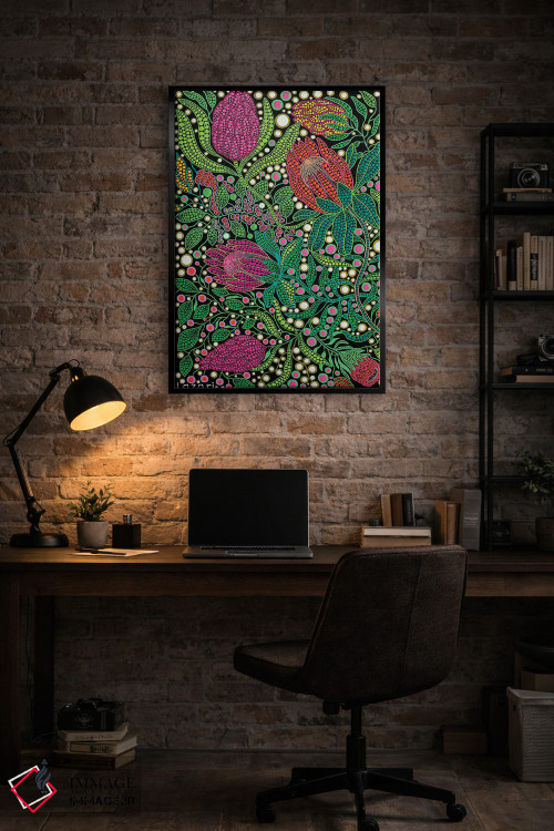 تابلو دکوراتیو "گل های پروتیا" اثر اکسانا لازاری - D5B