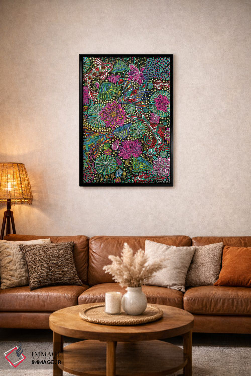 تابلو دکوراتیو "ماهی کوی با نیلوفر" اثر اکسانا لازاری - D4B