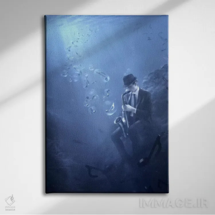 تابلو دکوراتیو بلوز اثر کریستف کیچاک - نمای روبهرو روی دیوار