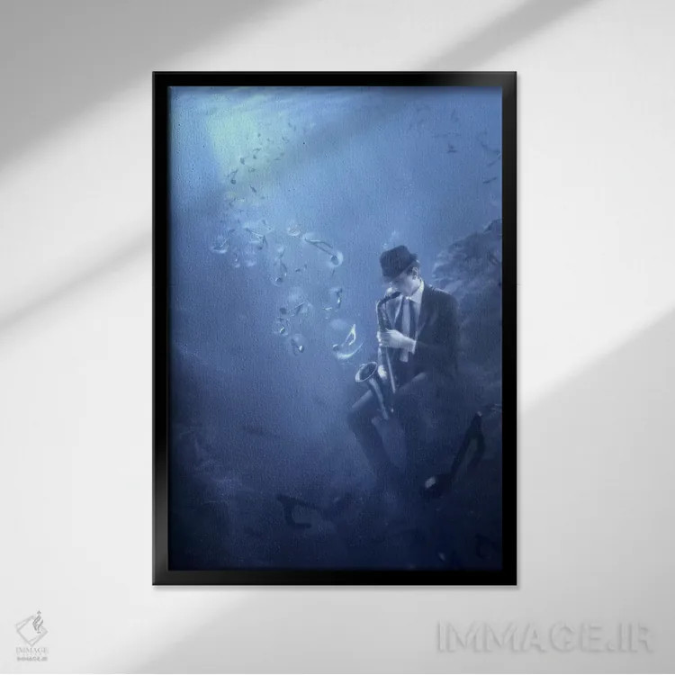 تابلو دکوراتیو بلوز اثر کریستف کیچاک - نمای قابدار مشکی