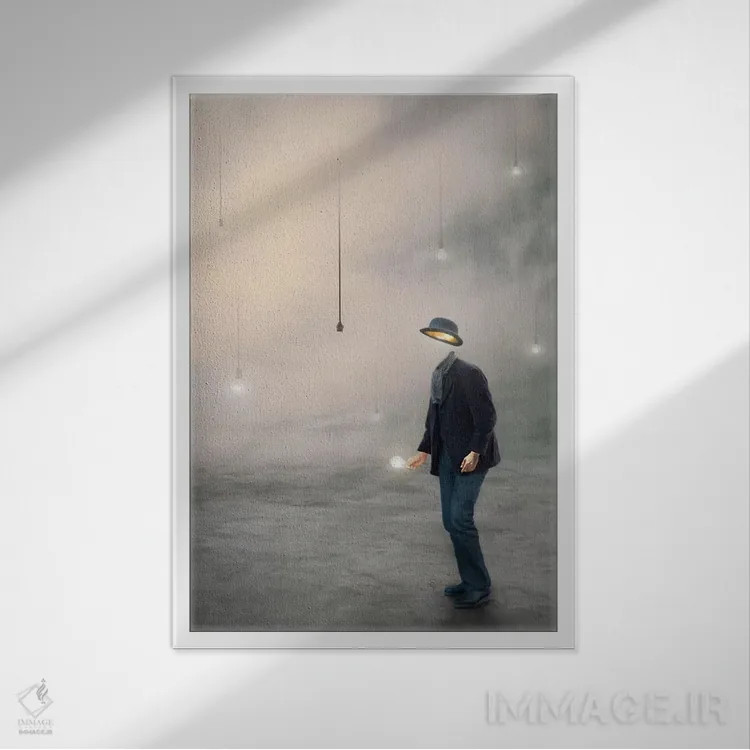 تابلو دکوراتیو روشنایی اثر بادن بوئن - نمای قابدار سفید