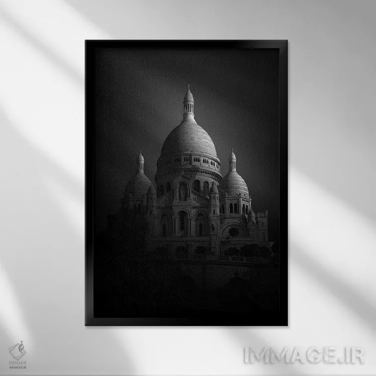 تابلو دکوراتیو کلیسای سکره کر اثر سباستین دل گروسو - نمای قابدار مشکی