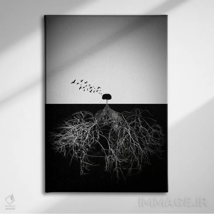 تابلو مینیمال قضاوت نکن بر اساس ظاهر اثر سوریگ آرسلانیان - نمای روبهرو روی دیوار
