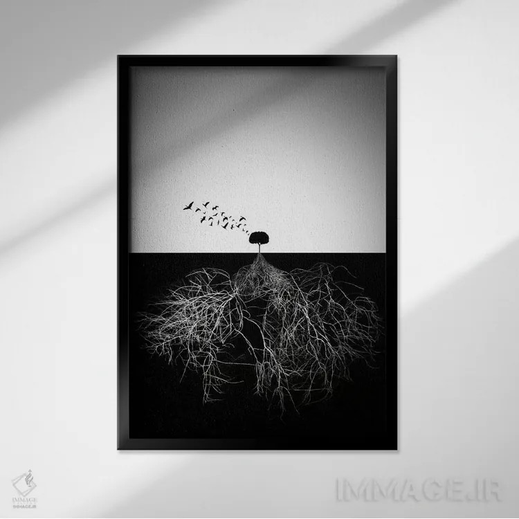 تابلو مینیمال قضاوت نکن بر اساس ظاهر اثر سوریگ آرسلانیان - نمای قابدار مشکی