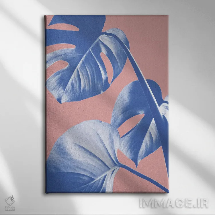 تابلو دکوراتیو مونسترا بنفش ۵ اثر استودیو ۱ایکس - نمای روبهرو روی دیوار