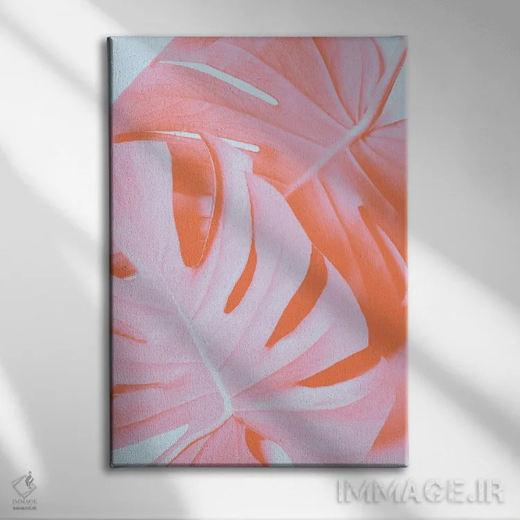 تابلو دکوراتیو مونسترا نارنجی ۳ اثر استودیو ۱ایکس - نمای روبهرو روی دیوار