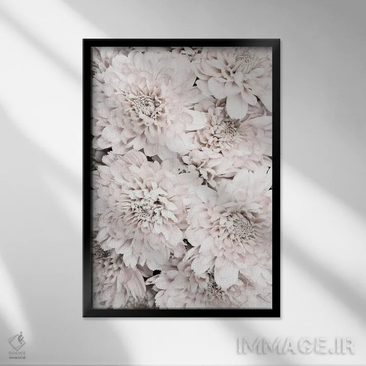 تابلو دکوراتیو گل داوودی ۹ اثر استودیو ۱ایکس - نمای قابدار مشکی