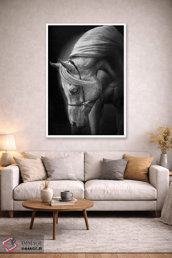 تابلو دکوراتیو اسب سفید اثر اولریکه لاینمان - D2W