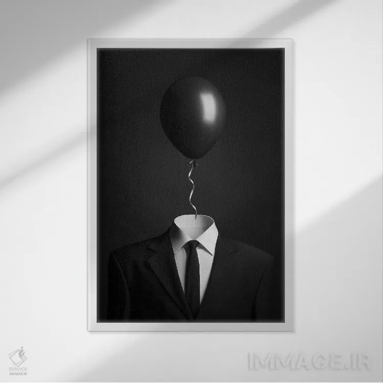 تابلو دکوراتیو افکار اثر الکس مالیکوف - نمای قابدار سفید