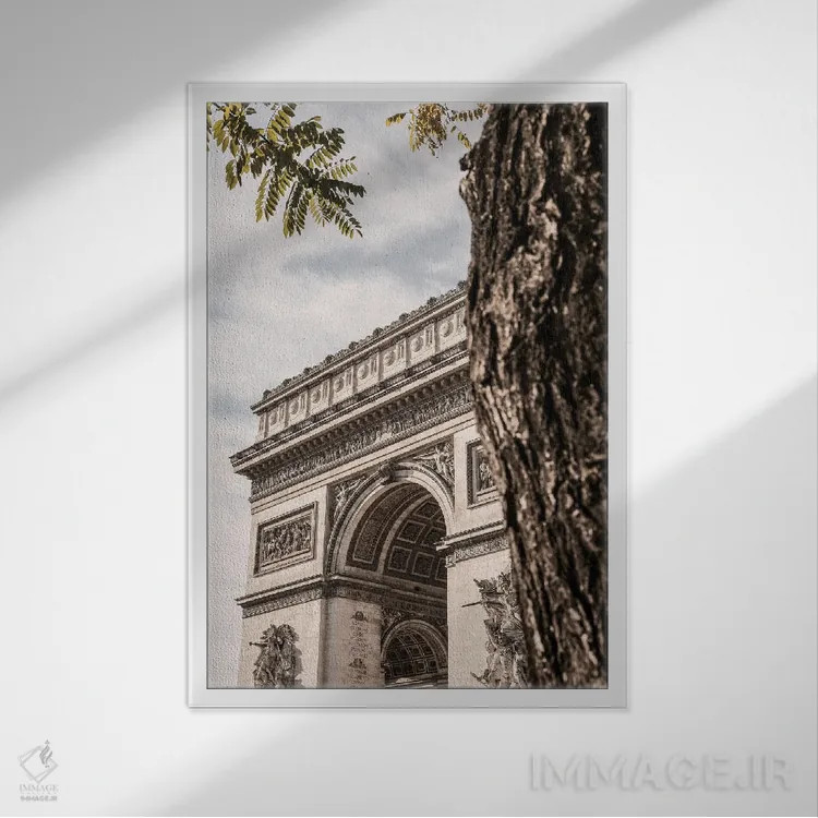 تابلو دکوراتیو طاق پیروزی پاریس اثر استودیو ۱ایکس ۳ - نمای قابدار سفید