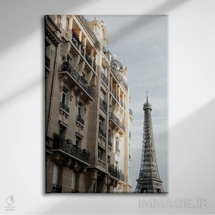 تابلو دکوراتیو برج ایفل اثر استودیو ۱ایکس ۳ - نمای روبهرو روی دیوار