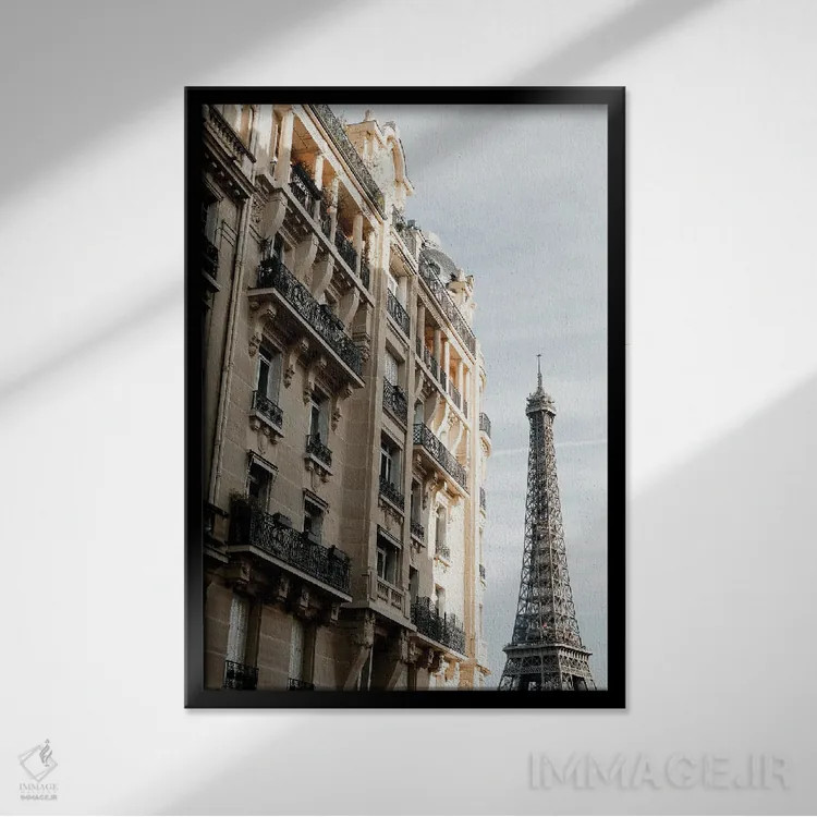 تابلو دکوراتیو برج ایفل اثر استودیو ۱ایکس ۳ - نمای قابدار مشکی
