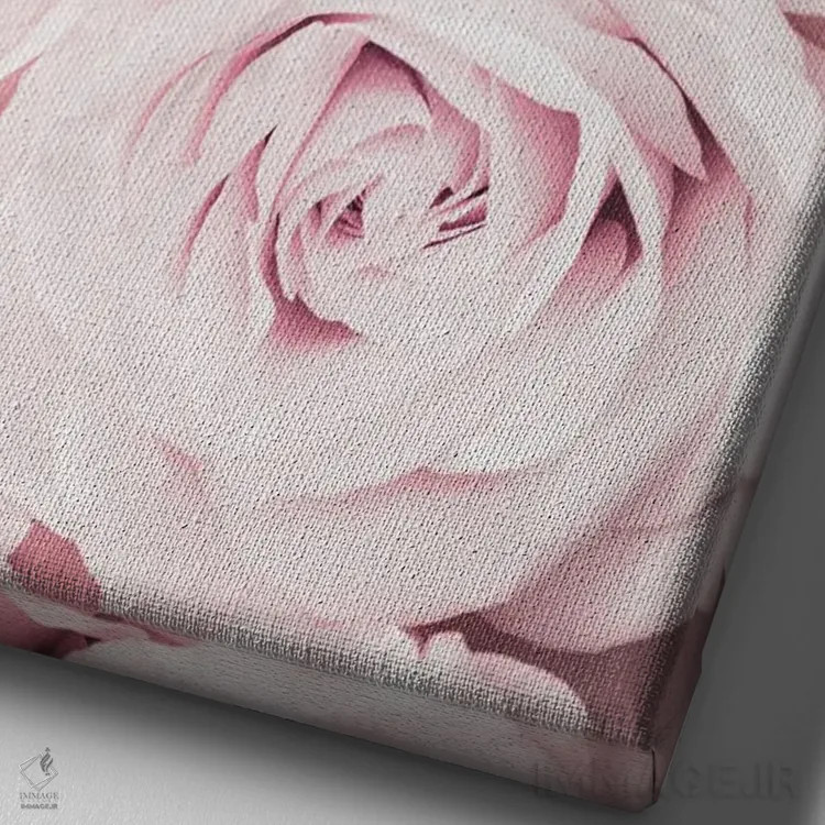 تابلو دکوراتیو گل های رز صورتی شماره ۰۲ اثر استودیو ۱ایکس ۳ - نمای نزدیک بافت بوم