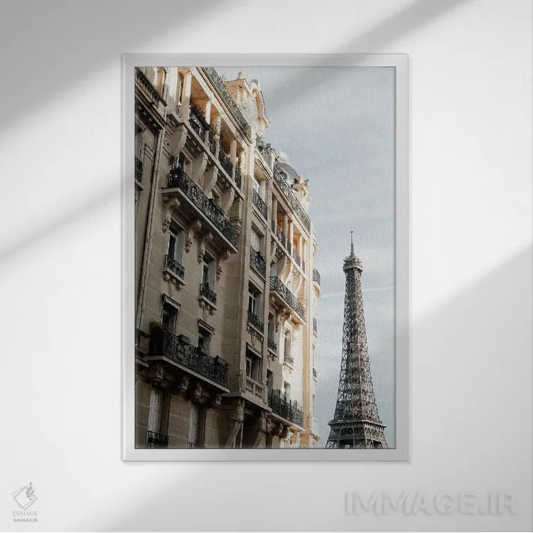تابلو دکوراتیو برج ایفل اثر استودیو ۱ایکس ۳ - نمای قابدار سفید