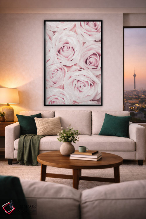 تابلو دکوراتیو گل های رز صورتی شماره ۰۲ اثر استودیو ۱ایکس ۳ - D1B