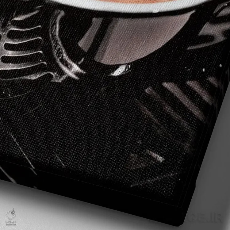 تابلو دکوراتیو قهوه شماره ۵ اثر استودیو ۱ایکس ۳ - نمای نزدیک بافت بوم