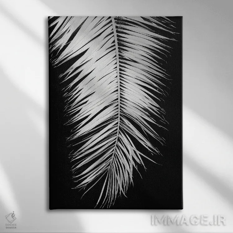 تابلو دکوراتیو برگ نخل شماره ۴ اثر استودیو ۱ایکس ۳ - نمای روبهرو روی دیوار