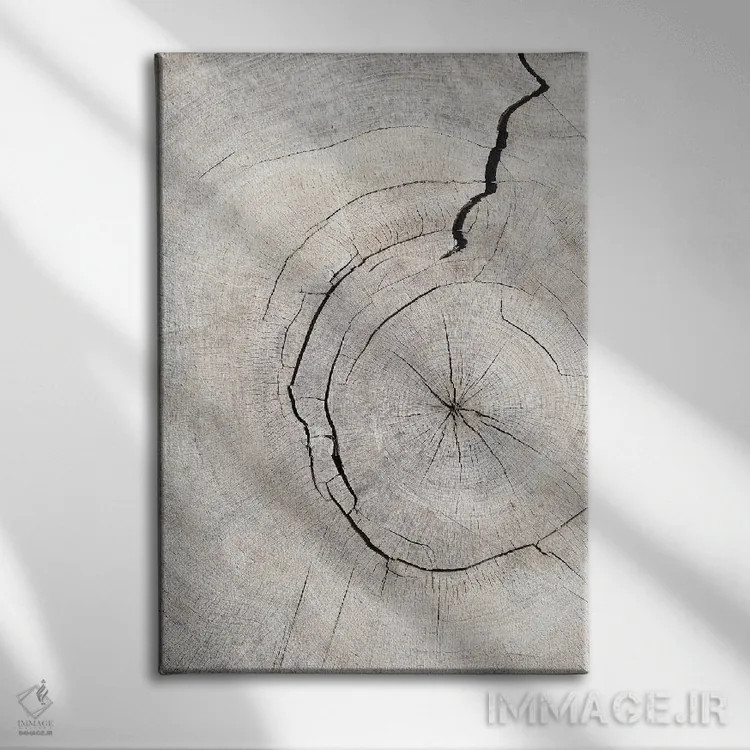 تابلو دکوراتیو الگوی چوب شماره ۲ اثر استودیو ۱ایکس ۳ - نمای روبهرو روی دیوار