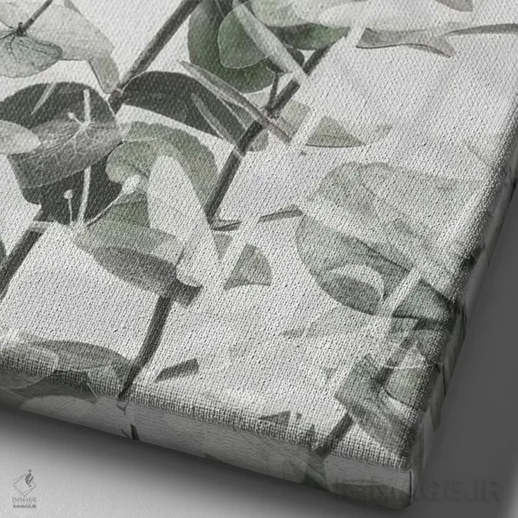 تابلو دکوراتیو اکالیپتوس شماره ۱ اثر استودیو ۱ایکس ۳ - نمای نزدیک بافت بوم