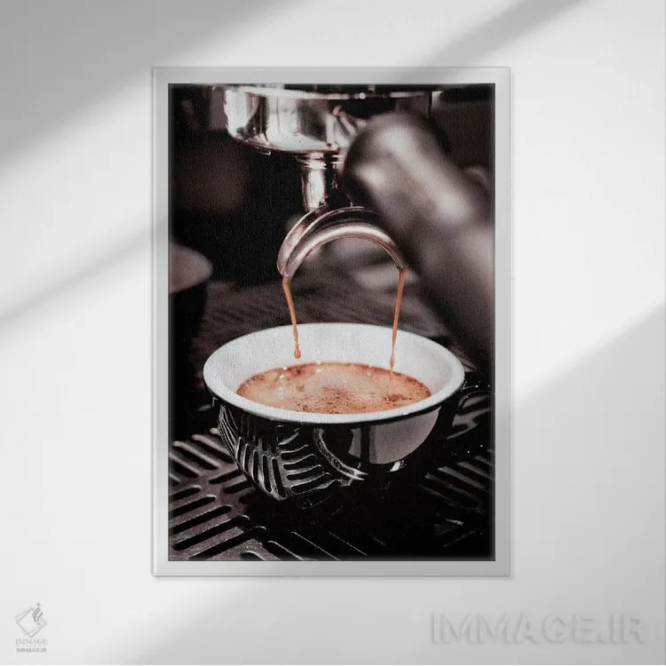 تابلو دکوراتیو قهوه شماره ۵ اثر استودیو ۱ایکس ۳ - نمای قابدار سفید
