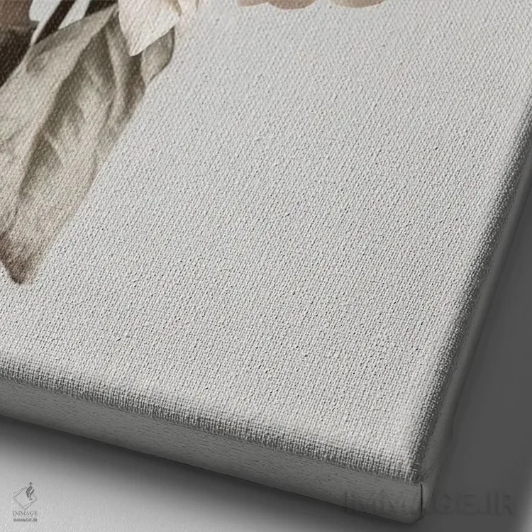 تابلو دکوراتیو گل خشک بژ اثر استودیو ۱ایکس ۳ - نمای نزدیک بافت بوم