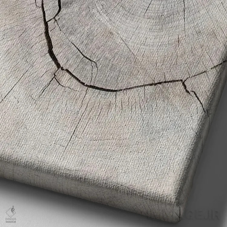 تابلو دکوراتیو الگوی چوب شماره ۲ اثر استودیو ۱ایکس ۳ - نمای نزدیک بافت بوم